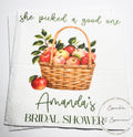 She Picked a Good One Apple Bridal Shower Napkins Fall Apple Bridal Shower Personalized Cocktail, Luncheon or Dinner Napkins Set of 25