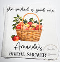 She Picked a Good One Apple Bridal Shower Napkins Fall Apple Bridal Shower Personalized Cocktail, Luncheon or Dinner Napkins Set of 25