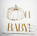 Pumpkin Oh Baby Shower Fall Pumpkin Baby Shower Gender Neutral Pumpkin Oh Baby Reveal Cocktail, Luncheon or Dinner Napkins Set of 25
