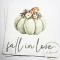 Fall in Love With Baby Fall Baby Shower Falling in Love Baby Pumpkin Baby Shower Sage Green Cocktail, Luncheon or Dinner Napkins Set of 25