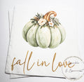 Fall in Love With Baby Fall Baby Shower Falling in Love Baby Pumpkin Baby Shower Sage Green Cocktail, Luncheon or Dinner Napkins Set of 25