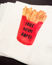 Load image into Gallery viewer, Fries Before Guys Galentines Day Girlfriends Valentines Day Party Singles Party Cocktail Napkins, Set of 25
