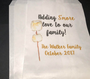 Personalized Smore Love Baby Shower Smores Favor Treat Bags  Gift Bags, Set of 10