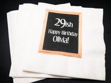 Load image into Gallery viewer, 30th Birthday 29ish Dirty Thirty Personalized Birthday Cocktail, Luncheon or Dinner Napkins Set of 25
