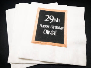 30th Birthday 29ish Dirty Thirty Personalized Birthday Cocktail, Luncheon or Dinner Napkins Set of 25