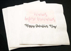 Ovaries Before Brovaries Galentines Day Girlfriends Valentines Day Party Leslie Knope Parks and Rec Cocktail or Luncheon Napkins, Set of 25
