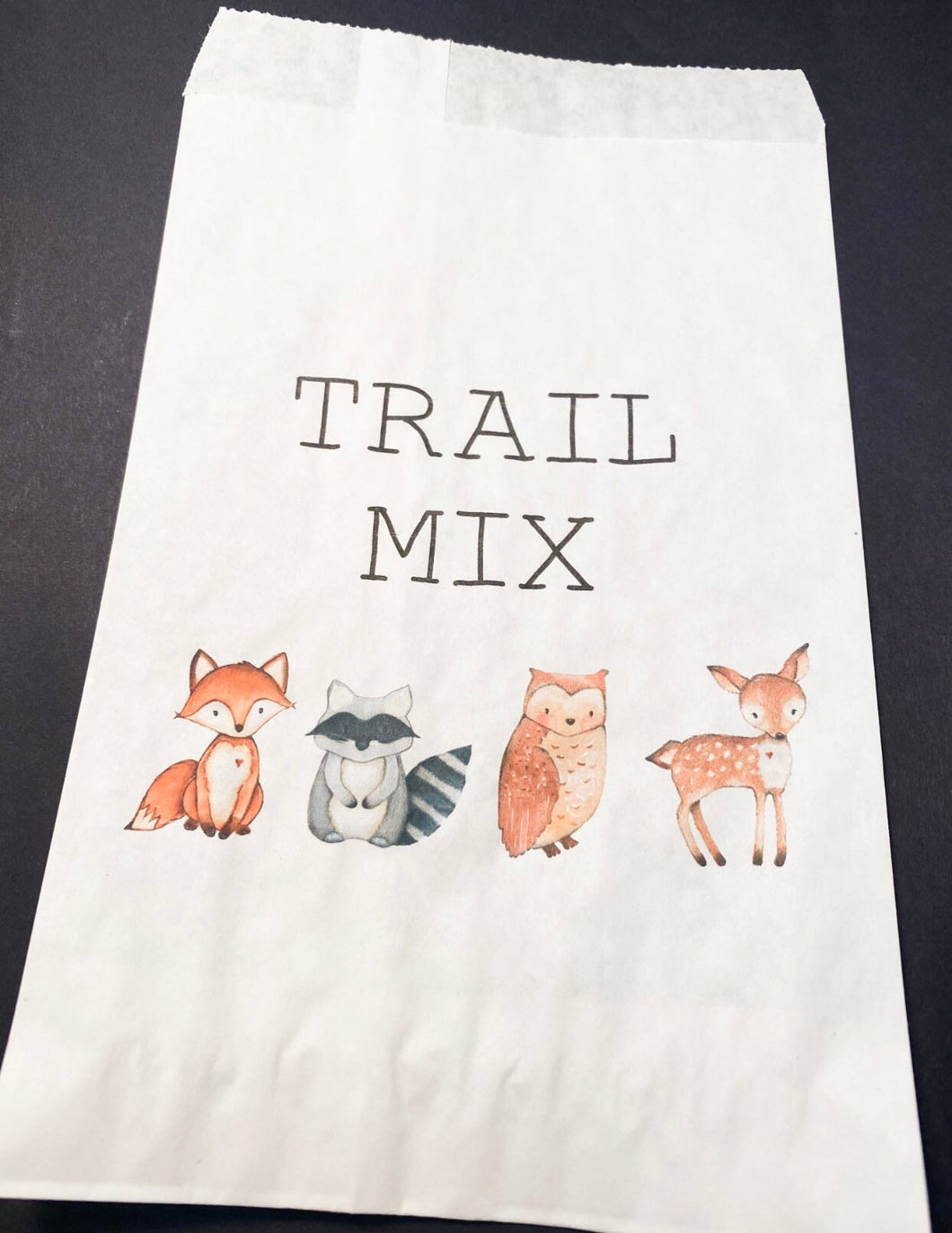 Woodland Baby Shower Birthday Party Adventure Wild One Trail Mix Favor Bags Treat Bags, Set of 10