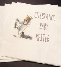 Load image into Gallery viewer, Where the Wild Things Are Wild Things Baby Shower Wild Thing On It’s Way Personalized  Cocktail or Luncheon Napkins, Set of 25
