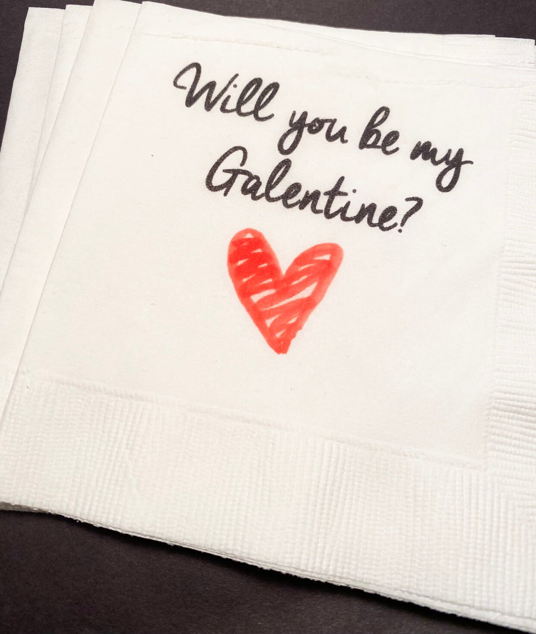 Galentines Day Girlfriends Valentines Day Party Singles Party Heart Cocktail or Luncheon Napkins, Set of 25