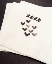 Load image into Gallery viewer, Galentines Day Girlfriends Valentines Day Party Singles Party xoxo Heart Cocktail or Luncheon Napkins, Set of 25
