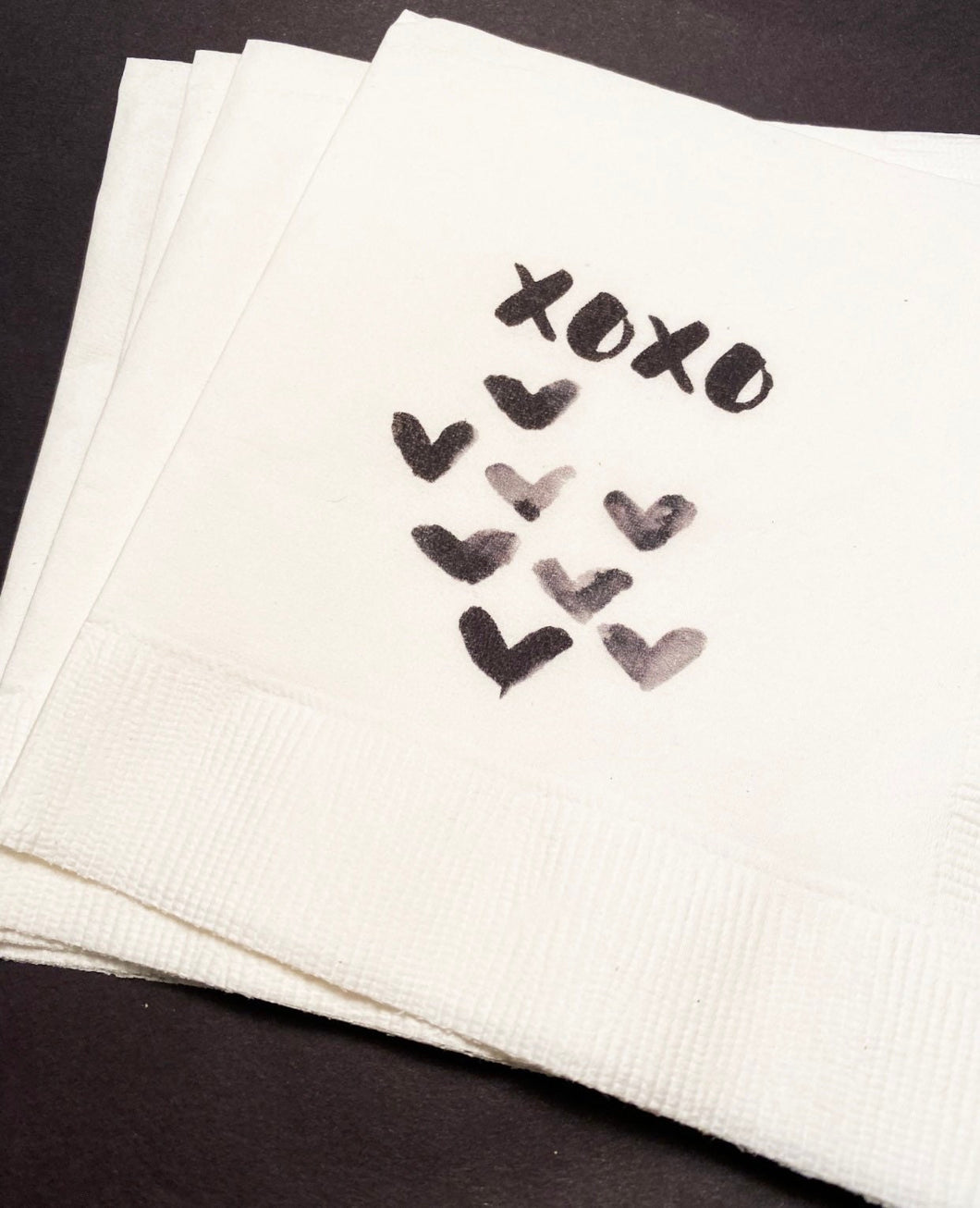 Galentines Day Girlfriends Valentines Day Party Singles Party xoxo Heart Cocktail or Luncheon Napkins, Set of 25