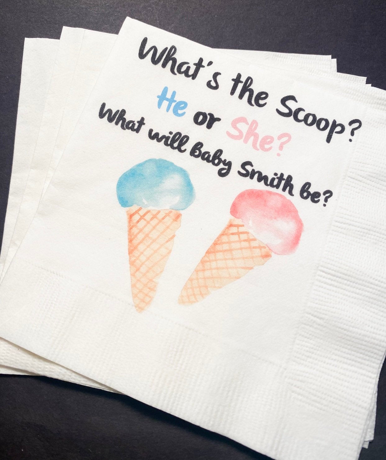 What's the Scoop Gender Reveal Ice Cream Baby Reveal Pink Blue Ice Cre –  Sparkle and Sparrow