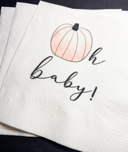 Load image into Gallery viewer, Pumpkin Oh Baby Shower Pumpkin Autumn Baby Cocktail or Luncheon Napkins, Set of 25
