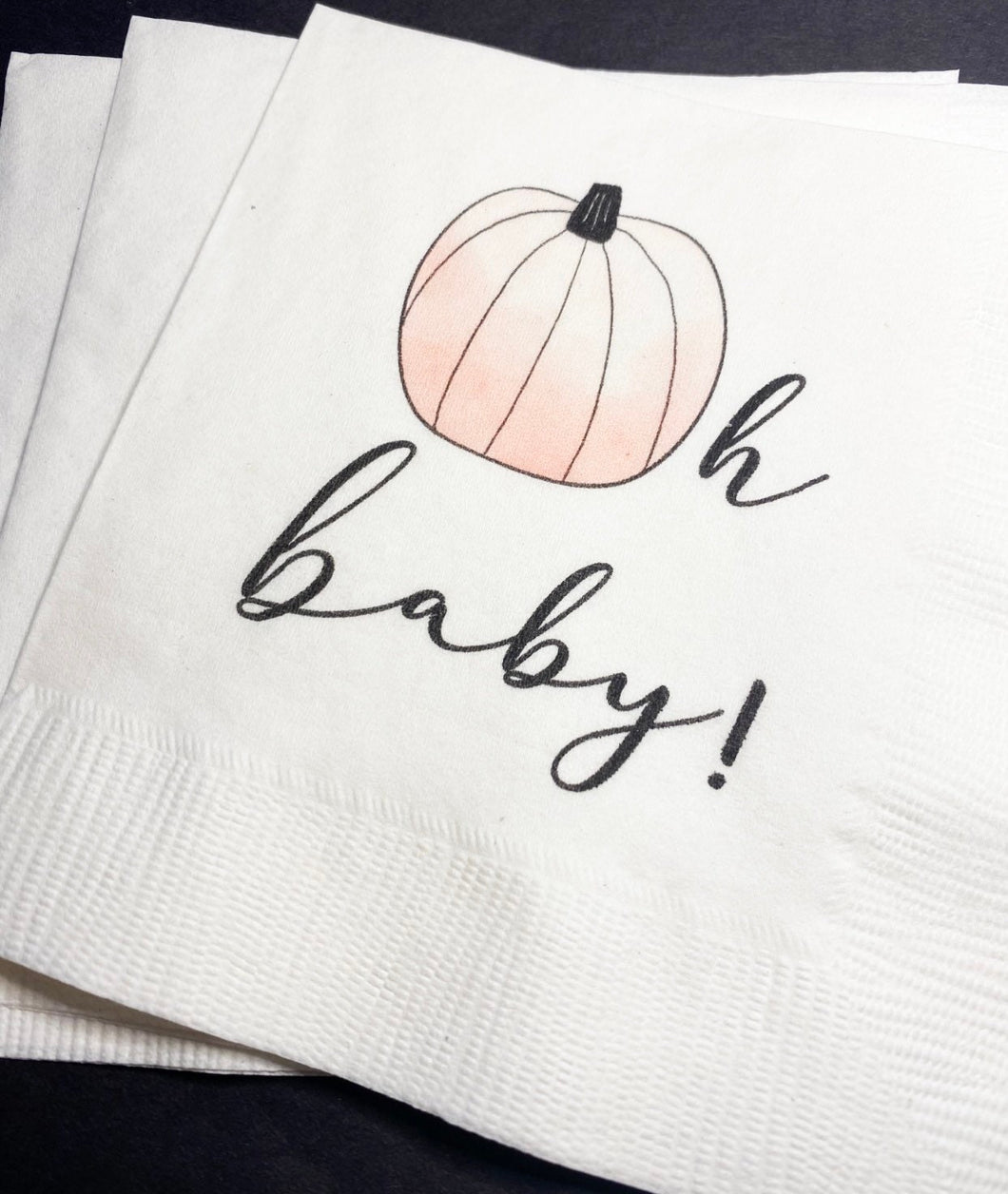 Pumpkin Oh Baby Shower Pumpkin Autumn Baby Cocktail or Luncheon Napkins, Set of 25