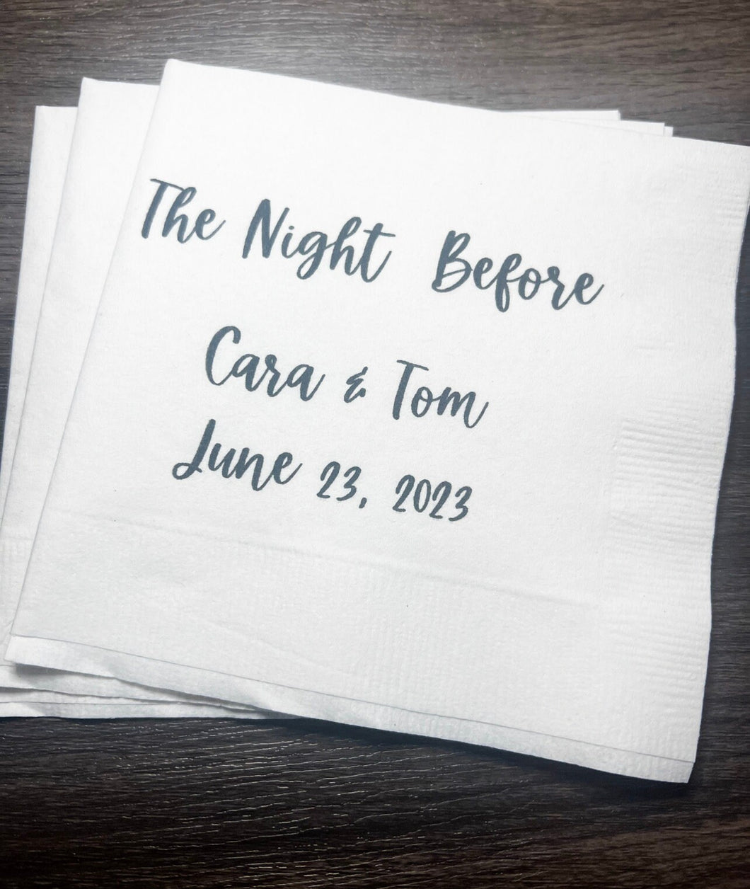 The Night Before Rehearsal Dinner Personalized Wedding Napkins Spring Summer Rehearsal Personalized Cocktail or Luncheon Napkins, Set of 25