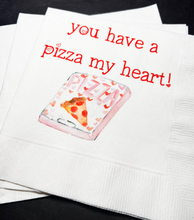 Load image into Gallery viewer, Love You to Pizzas Valentine Pizza Valentines Day Party Singles Party Galentines Cocktail Napkins, Set of 25
